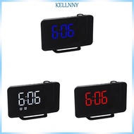 Kellnny Projection Digital Alarm Clock for Bedroom Large LED Dual Alarm 180° Projector Dimmer FM Radio USB Charger Clock
