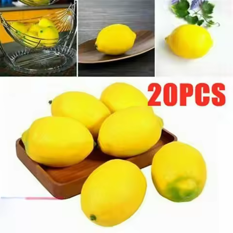 20pcs, Artificial Lemon 1.8inch, Simulation Lemon Artificial Yellow Lemon Fake Lemon, Simulation Fru