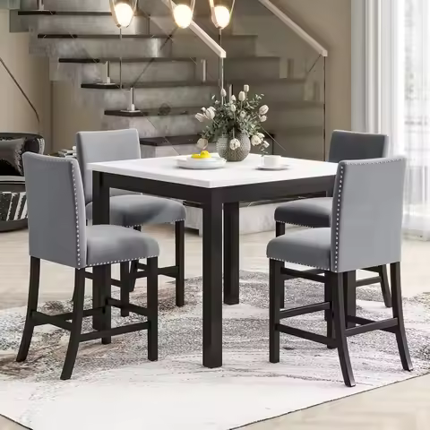 Dining Table Set for 4，Dining Table Set with Dining Table,5 Piece Dining Room Table Set for Kitchen 