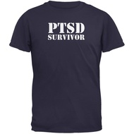 Causal Wear Ptsd Survivor Navy Cotton T-Shirt