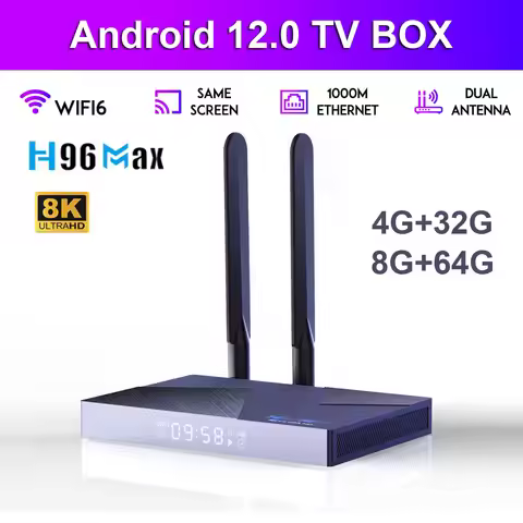 2026 H96 MAX V58 RK3588 TV Box Android 12.0 8K 1000M WiFi6 BT5.0 DDR4 8GB 64GB Voice Control Streami
