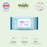 Moori Sensitive Wet Wipes (80's/pack) 99% Water Non Alcohol Wet Tissue Baby Friendly