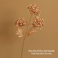 Decoration CNY 2025 with hydrangea leaves, 3-leaf palm branches, coin leaves, fern leaves, phoenix l