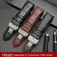 สายนาฬิกาหนังแท้สำหรับ Tissot 1853 T035407a T035627 T035439 T035617 T035สำหรับผู้ชาย Arc ปากบางเฉียบ