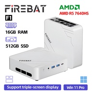 FIREBAT F1 Gray Mini PC with 512GB SSD AMD Radeon 760M AMD Ryzen 5 7640HS 16GB RAM