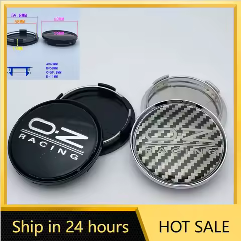 4pcs 63mm O.D OZ O.Z Racing Logo Emblem Car Wheel Center Caps 58mm I.D Hub Center Dust Cover Rim Hub