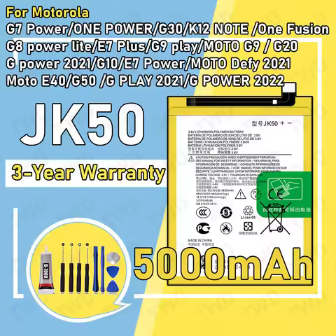 JK50 Large capacity Battery For Motorola G9 Play/G50/G20/G9/G10/E40/E7 Power/G7 Power batteries New 