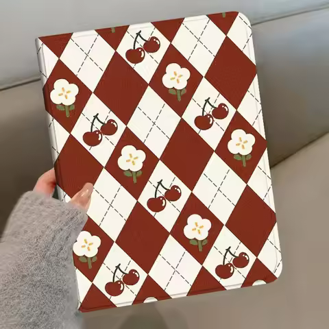 Argyle Cherry Flower For Xiaomi Redmi Pad SE 7S 6S 5 4 12.4 11.2 12.5 Pro Fashion Tablet Protective 