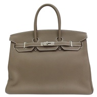 大象灰 Clemance牛皮 Birkin 35 柏金包 手提包 □P刻 銀扣【HERMES 愛馬仕】