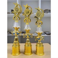 1 SET OF CHAMPION TROPHIES 1, 2, 3 GLASS ORNAMENT TROPHIES HIGH ±50VM HIGH TROPHIES 43-50CM GRADE QU