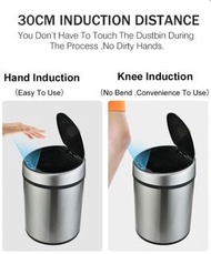 12公升USB充電非接觸式傳感垃圾桶  12L USB Rechargeable Touchless Sensor Trash Bin with Lid