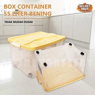 55 Liter Container Box + Wheels - Plastic Box Container Original Storage Box/