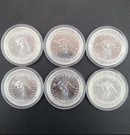 6枚銀幣 銀純銀 1盎司 2021年 袋鼠銀幣 澳洲 1盎司 純銀 9999 錠幣 保固卡 資產金條