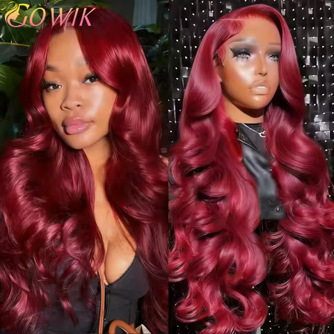 99J Burgundy Body Wave 13x6 Hd Lace Frontal Human Hair Wig 99J Body Wave Brazilian Pre Plucked Wig H