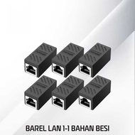 HITAM Rj45 barrel 1 to 1 / black iron rj45 barrel / iron rj45 barrel