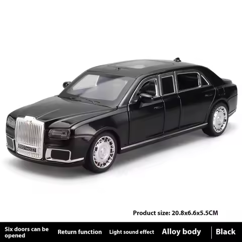 1:24 Aurus Motors Aurus Senat Russia Limousine Alloy Metal Diecast Model Car Sound & Light Classic C
