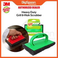 3M SCOTCH-BRITE Heavy Duty Grill and Wok Scrub Pad with Handle Tile Scrubber Concrete Brick Brush Cl