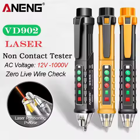 ANENG VD902 AC Voltage Detector Pen 12-1000V NCV Tester Voice Broadcast Laser Indicator Zero Live Wi