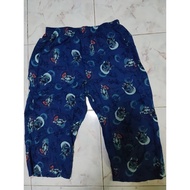 T776 (D62) G7 Men's Three-Quarter Pants Authentic Brand Blue Background Screen-Printed Pattern Elast