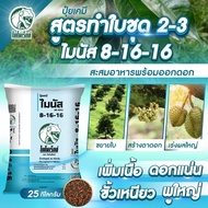 ปุ๋ยทำใบชุด 2-3 บำรุงใบ ขยายขนาดใบ ทุเรียน สูตรเร่งการสะสมอาหารเพื่อเตรียมออกดอก  ปุ๋ยเคมี ไมนัส 8-1