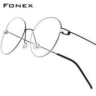 FONEX Titanium Alloy Glasses Men Brand Design Square Eyeglasses Ultralight Morten Denmark Custom Opt