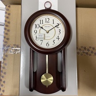 [Original] Seiko QXC105BN Wooden Case with Pendulum Wall Clock QXC105B