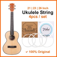 [SET] Ukulele Strings 4pcs /set White Nylon String for 21" Soprano 23" Concert 26" Tenor Ukelele Tali