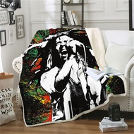 Double Layer Blanket Bob Marley Character Printed Adult Throw Blanket for Bed Cover Sofa Travel Thick Adult Quilts Drop Shipping