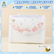Deli Beg Fail A4 Sakura File Organizer Bag 13 Compartments Red Document Storage Bag Multi Grid Schoo