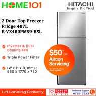 Hitachi 2 Door Inverter Fridge 407L R-VX480PMS9