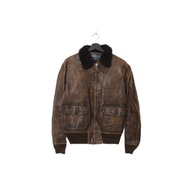 Back to Green-皮衣外套 Polo毛絨領L-06/vintage Leather Jacket