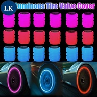 LK 1/4 Pcs Luminous Tire Valve Cap / Split Sports Car Logo Tires Stem Covers/ Creative Decor Accesso