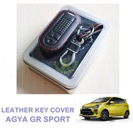 Leather Key Cover/Toyota Agya GR Sport Leather Key Cover
