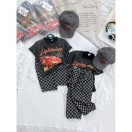 BTV20 cars terno black 3pcs set kids clothes boys set