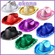 OKONO Light Up Cowgirl Hat, Comfortable Shiny Space Cowgirl Hat, Durable EVA Composite LED Cowboy Ha