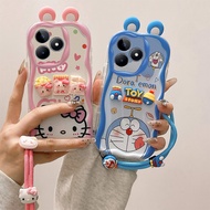 Casing Realme Note 50 Casing Realme C53 Casing Realme C51 Casing Kuromi Cute 3D Ears cream edge Soft