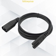 fol IEC C7 to C8 Power Extension Cable Male to Female Connectors 2x0 75mm² Coppers Cores for TV Gami