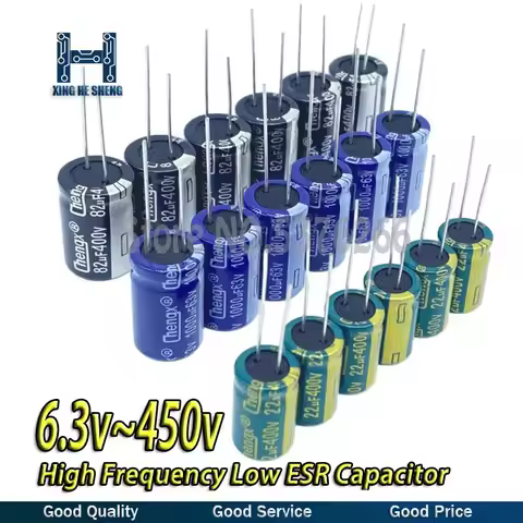 High Frequency Electrolytic Capacitor 6.3V 10V 16V 25V 35V 50V 400V 450V 22UF 100UF 220UF 330UF 470U