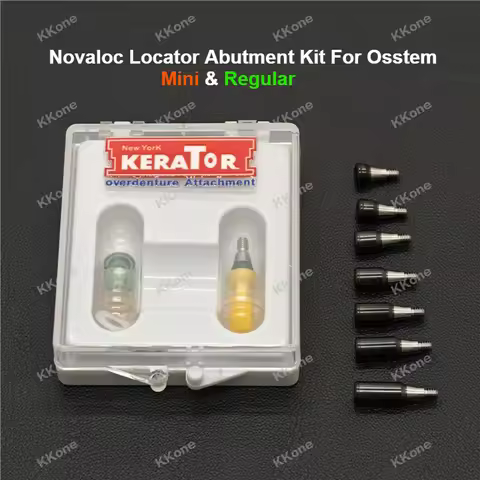 1Set Dental Novaloc Locator Abutment Kit For OssTem Mini Regular Grade 5 Titanium With ADLC Coating 