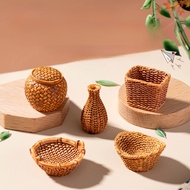 5Pcs/set Simulation Resin Basket Tools Miniatures Resin Ornaments Fairy Garden Decoration Moss Terra