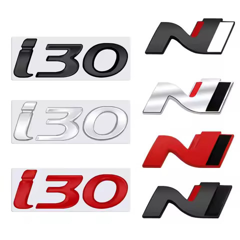 N Logo Grille Badge 3D Metal I30 Emblem Decal For Sonata I10 I20 I40 Elantra Accent Genesis Tiburon 
