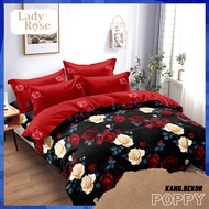 Bedcover LADY ROSE POPPY QUEEN KING SINGLE SIZE 160X200 180X200 120X200 BED COVER SET MOTIF Bedspread NO. 1 2 NO 1 2 3 Sheets AESTHETIC BEDCOVER Beautiful ANTI Fade MOTIF LADYROSE PLUS Pillowcase Adult BED Sheet Mattress Pad Cool