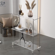 Ins Style Acrylic Trolley Living Room Side Table Movable Kitchen Household Storage Rack Floor Storage Rack /coffee table