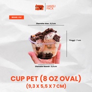 Contents: 50Pcs 8 Oz Oval PET Plastic Cups | 8 grams of 8oz Clear Plastic Cups, PLP Brand