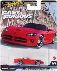 Hot Wheels Fast &amp Furious '03 Dodge Viper SRT10 Vehicle Red for Ages 3 F/S