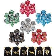 Set Dadu Polihedral CiaraQ - Dadu Permainan Peranan DND untuk Permainan Meja RPG Dungeons and Dragon