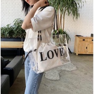 Love Bag Set Jelly Bag Beach Pack Transparent Bag Shopping Pack