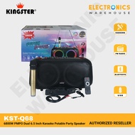 Kingster KST-Q68 6800W PMPO Dual 6.5 Inch Karaoke Portable Party Speaker