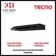 TECNO TCH901 BK 90CM SLIMLINE MAXI-FLOW MOTOR HOOD - 1 YEAR MANUFACTURER WARRANTY + FREE DELIVERY