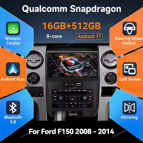 Android 17 Car Radio For Ford F150 P415 Raptor 2008 - 2014 Head Unit Multimedia Video Player GPS NAV